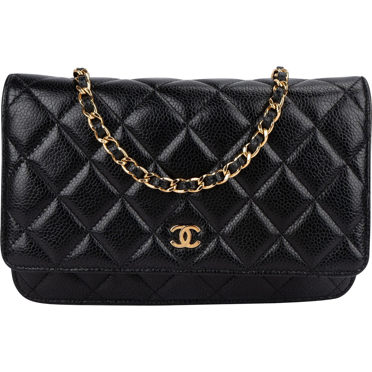 Chanel Quilted Caviar Leather Wallet On Chain Crossbody Bag