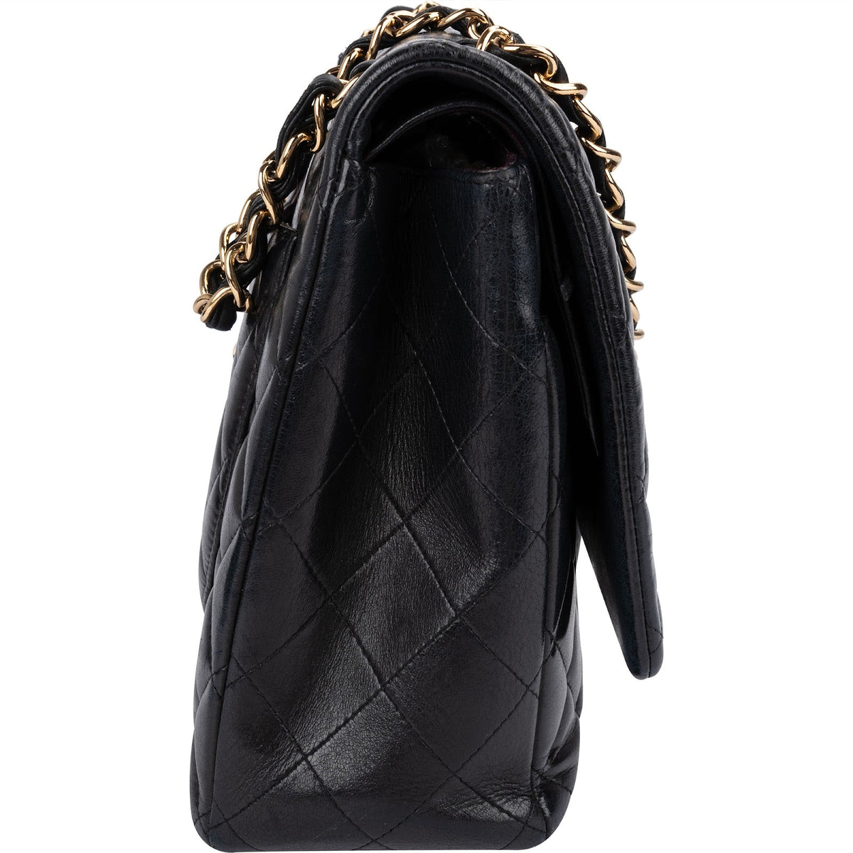 Chanel Quilted Lambskin Jumbo Double Flap Crossbody Bag