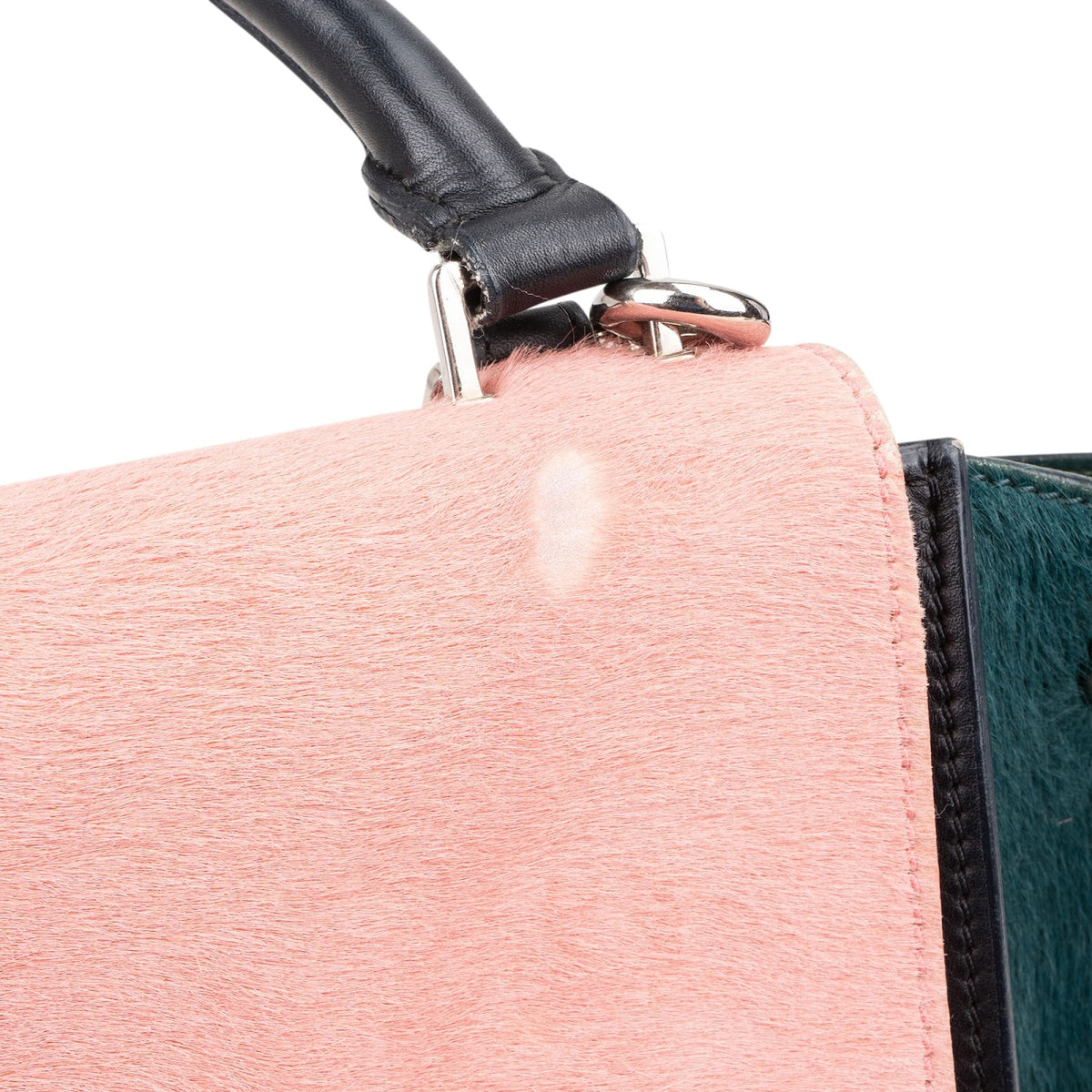 Celine Trapeze aus dreifarbigem Leder und Ponyfell – Ansicht 13