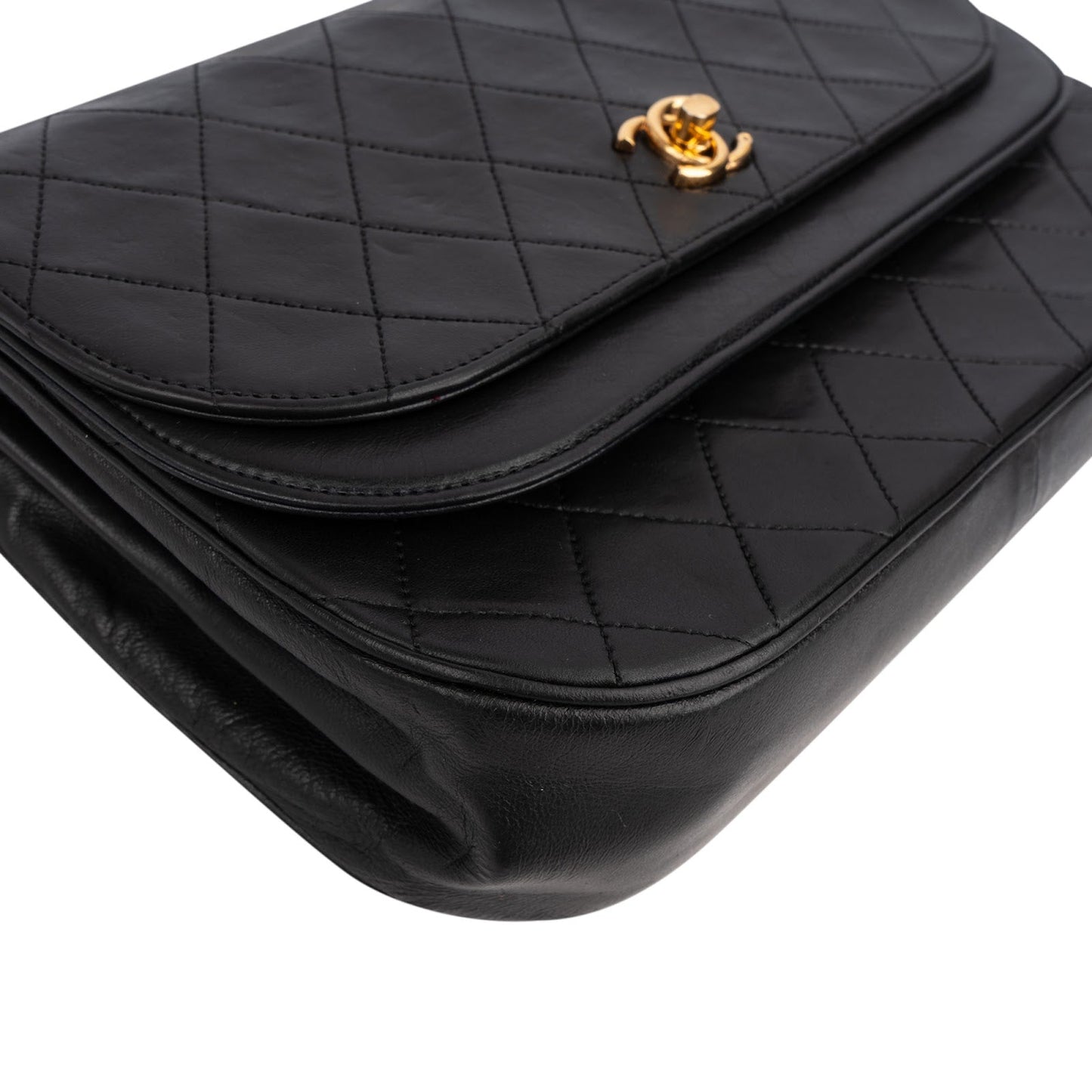 Chanel Quilted Lambskin 24K Gold Double Flap Shoulder Bag