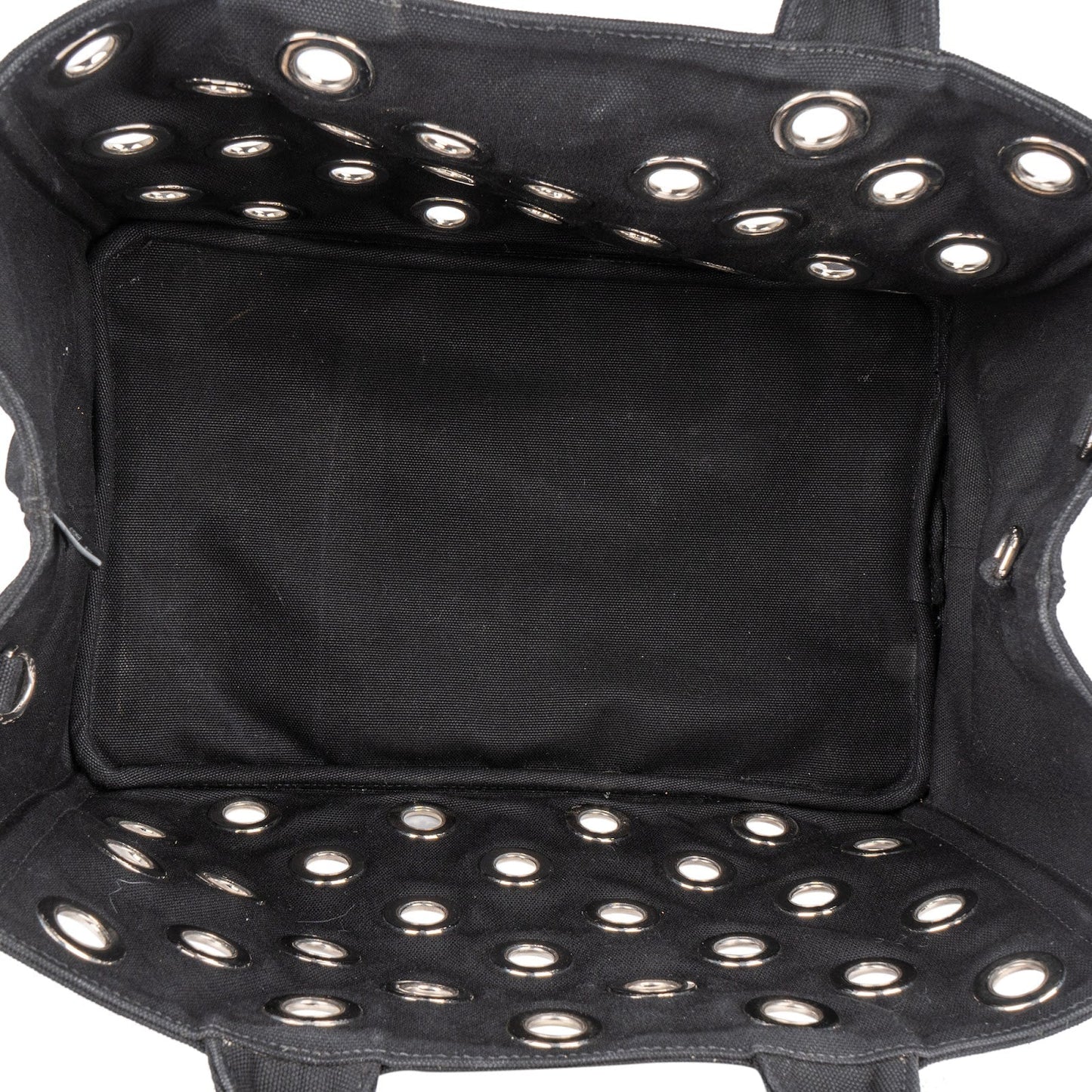Prada Triangle Perforated Grommet Canapa Handbag