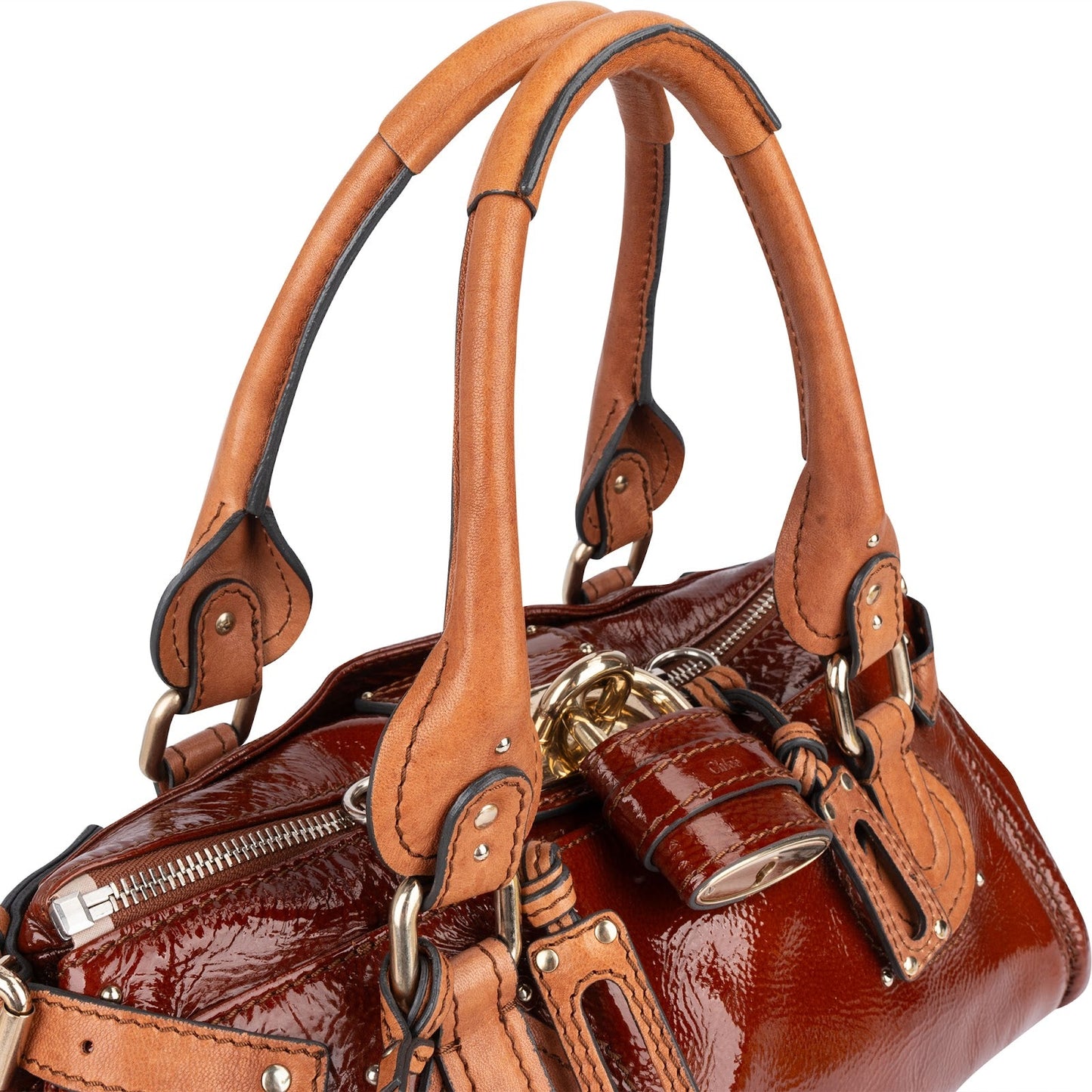 Chloé Patent Leather Paddington Satchel Handbag