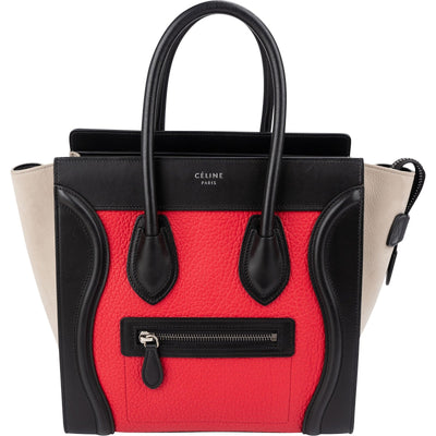 Céline Tricolor Suede Luggage Handtasche