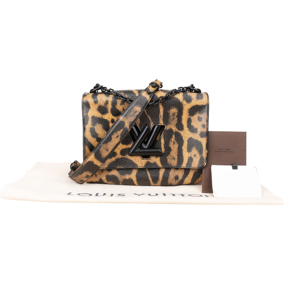 Louis Vuitton Monogram Wild At Heart Cat Leopard Print Canvas Twist MM Crossbody Bag