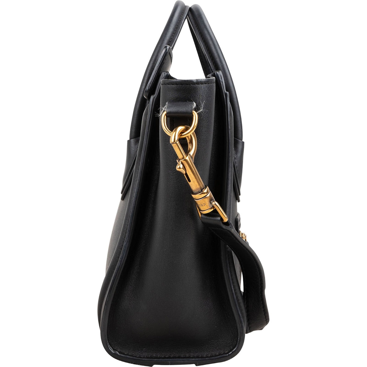 Celine Black Calfskin Leather Luggage Handbag