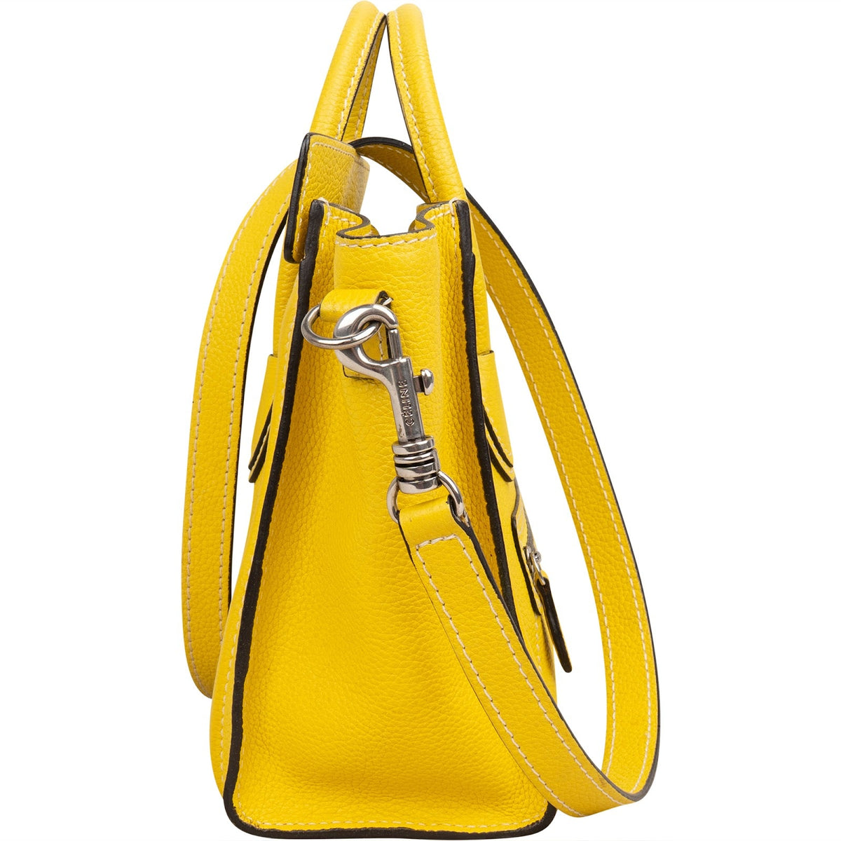 Céline Yellow Grained Leather Luggage Nano Crossbody Handbag