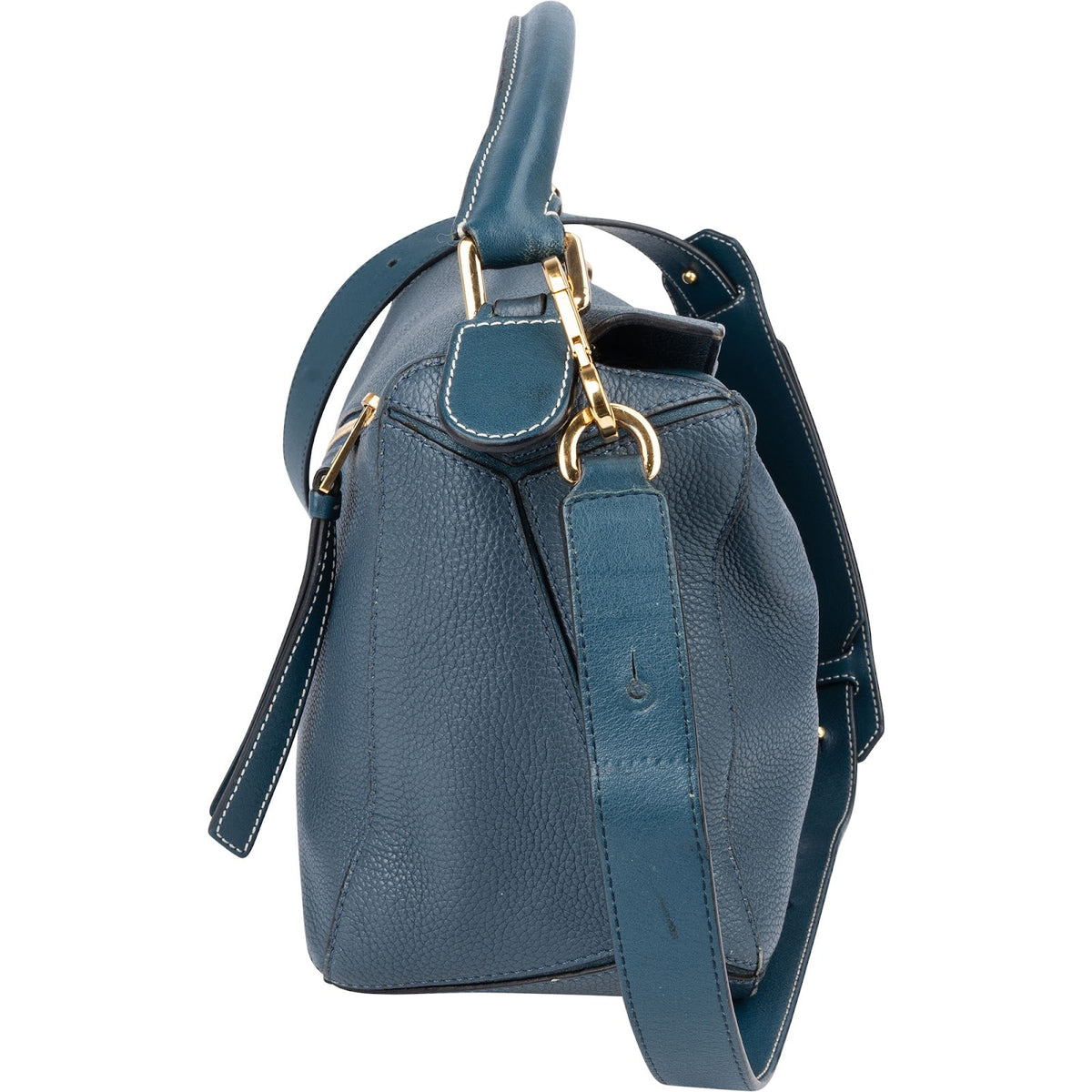 Loewe Blue Leather Puzzle Handbag