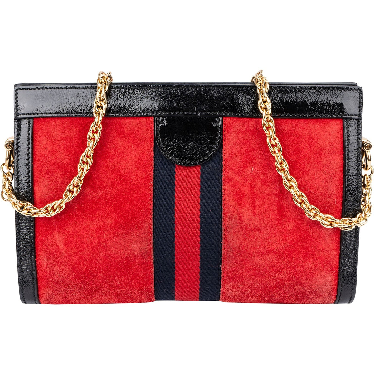Gucci Suede Patent Leather Ophidia Shoulder Crossbody Bag