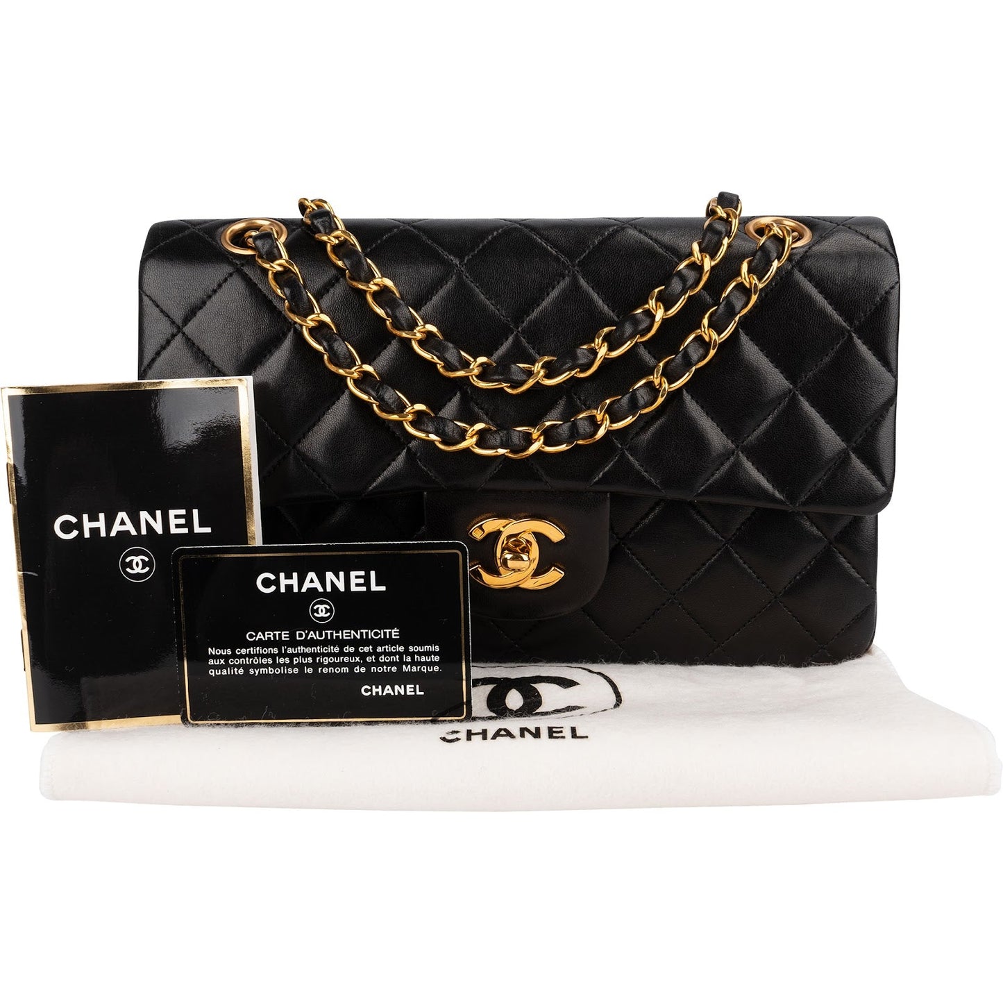 Chanel Quilted Lambskin 24K Small Double Flap Shoulder Bag