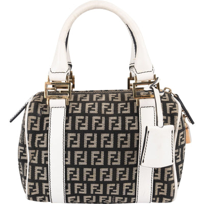 Fendi Monogram FF Mini Boston Handbag