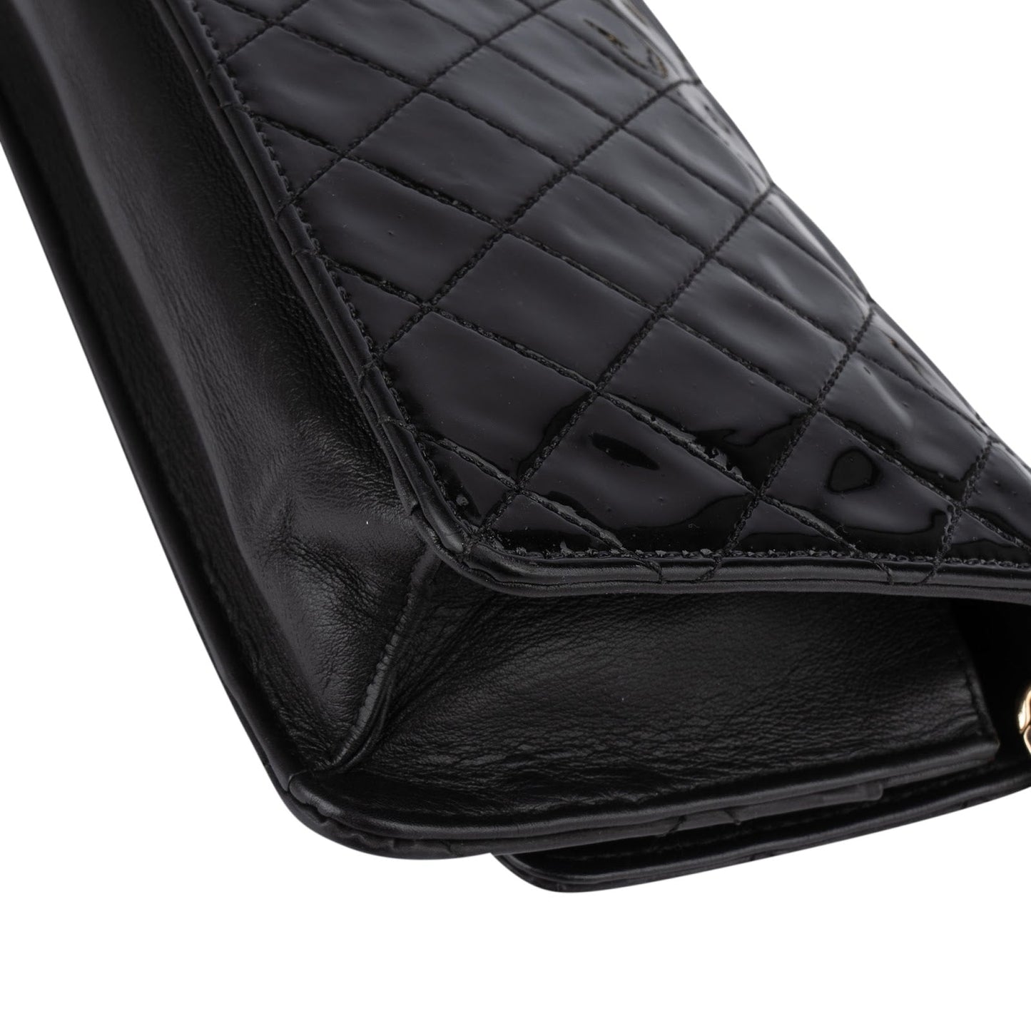 Chanel Quilted Patent Leather CC Crossbody Bag