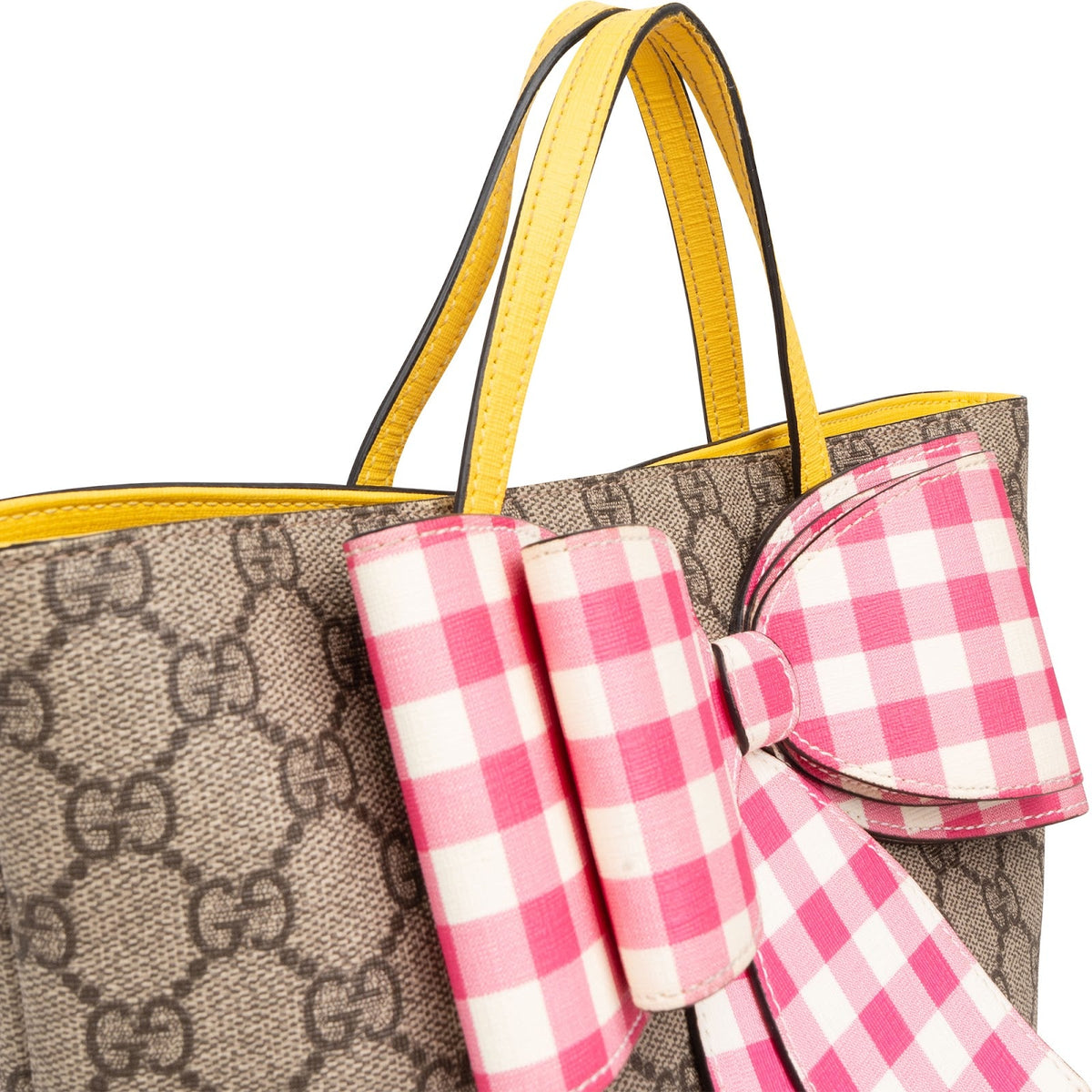 Gucci Children's Tote mit Schleife aus GG Supreme Canvas – Ansicht 3