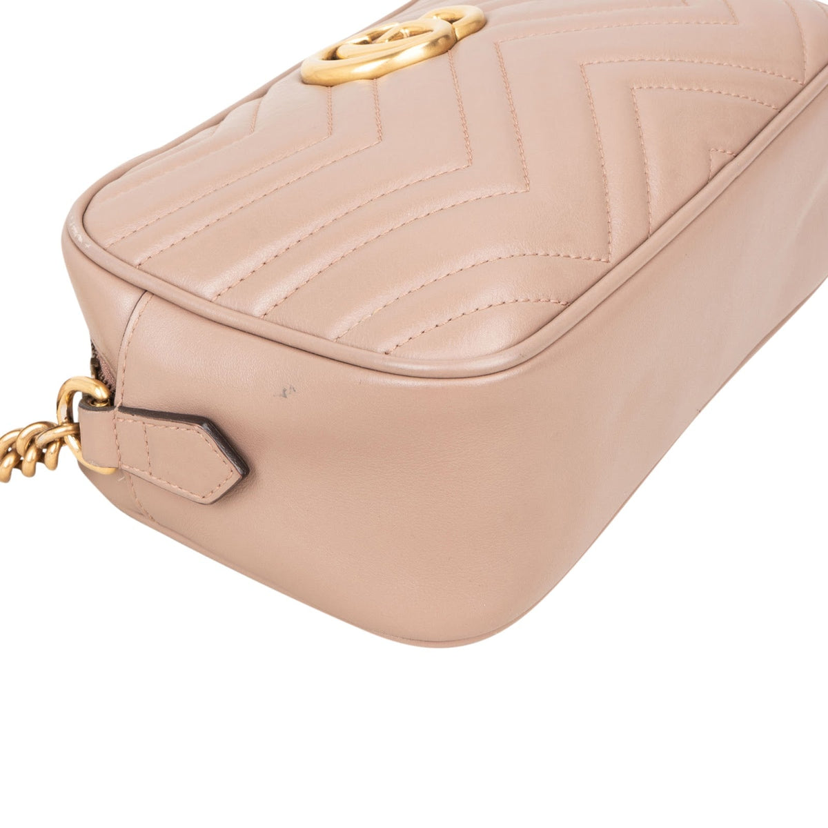Gucci Matelassé Leather GG Marmont Camera Crossbody Bag