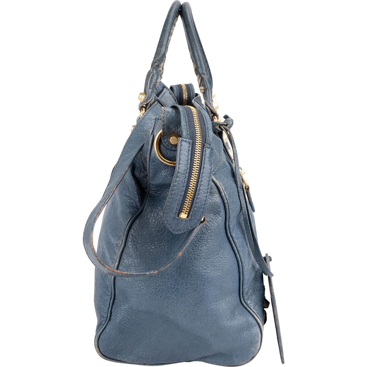 Balenciaga Blue Leather City Handbag