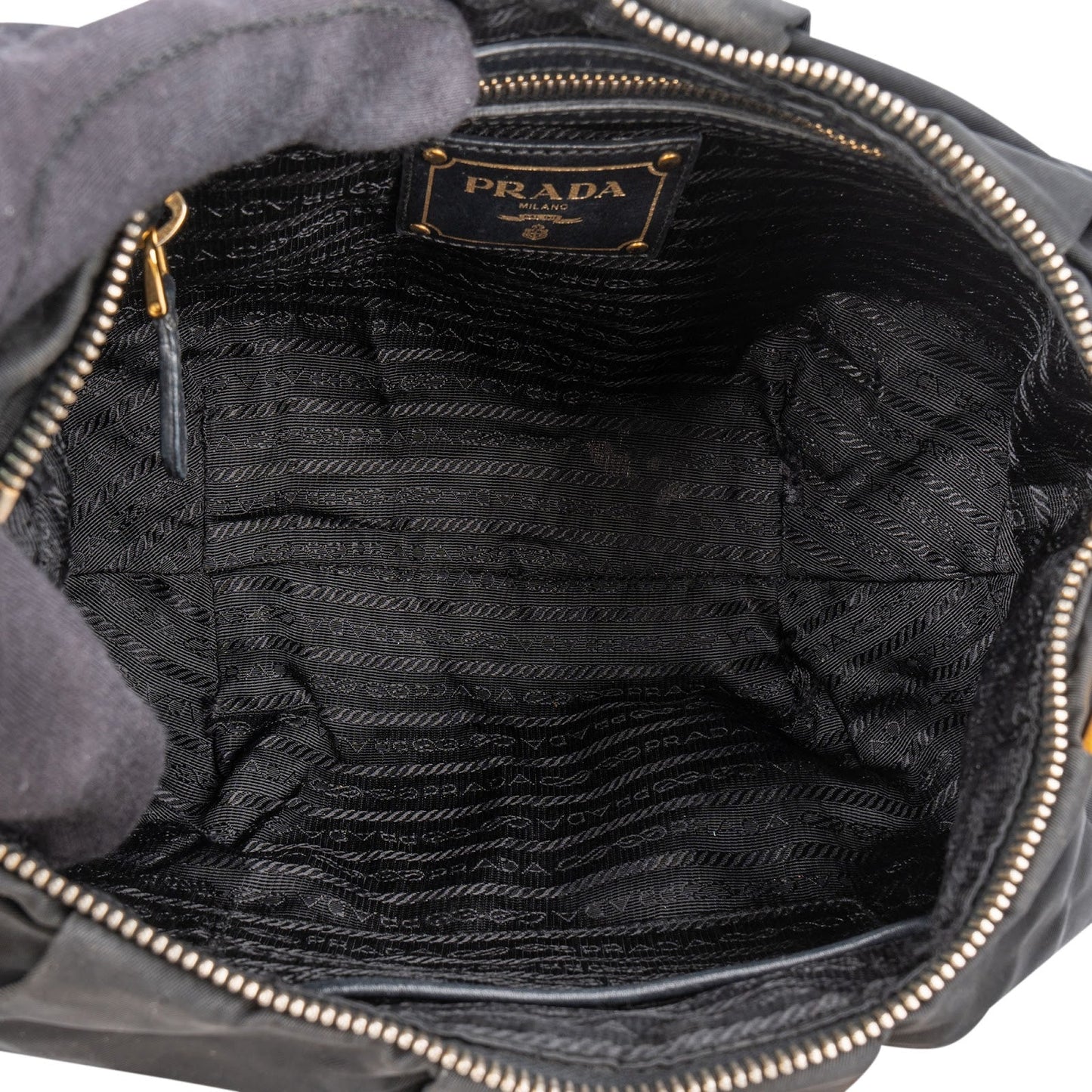 Prada Tessuto Gaufre Ring Triangle Hobo Shoulder Bag