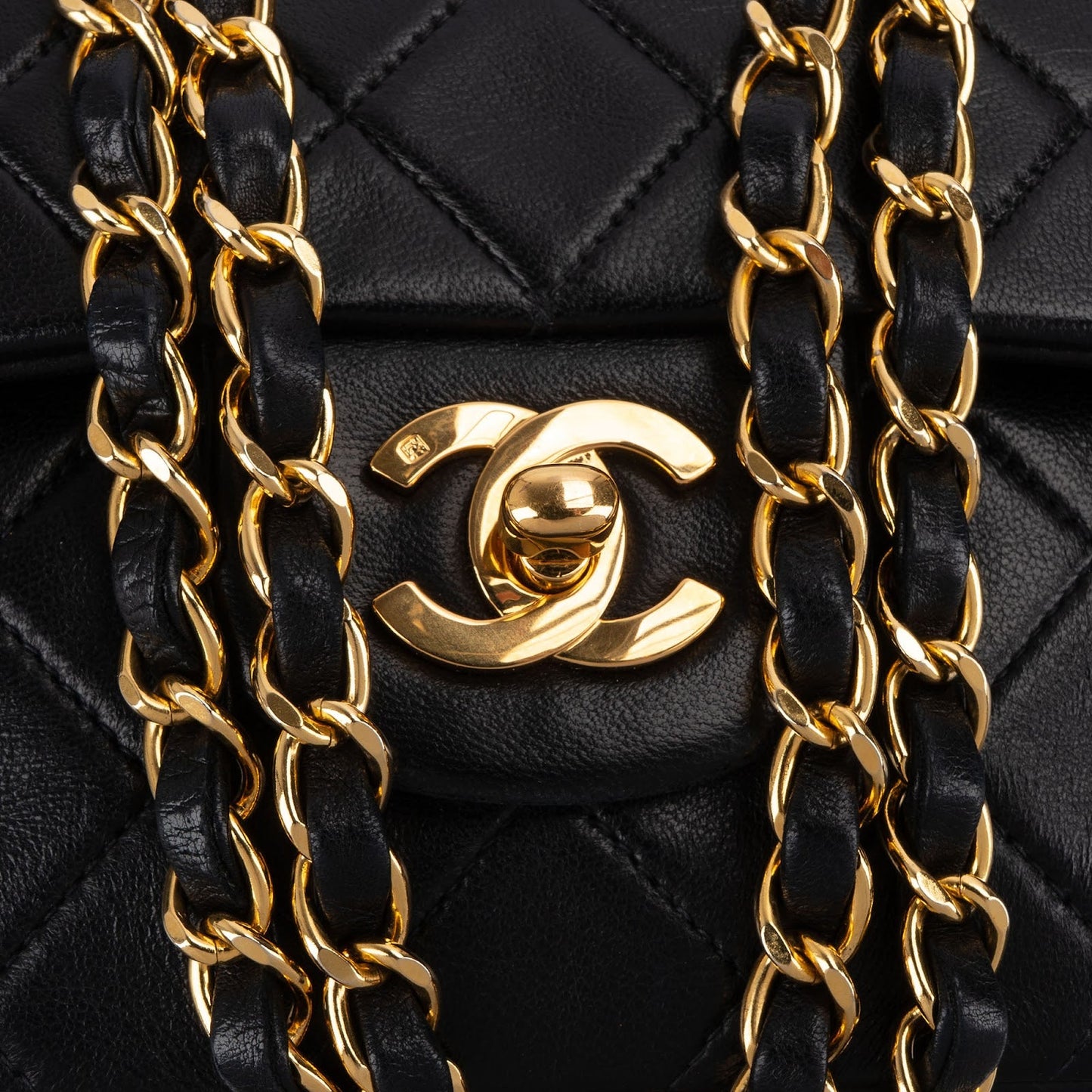 Chanel Quilted Lambskin 24K Gold Medium Double Flap Shoulder Bag