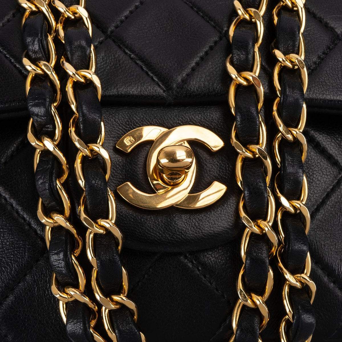 Chanel Quilted Lambskin 24K Gold Medium Double Flap Shoulder Bag