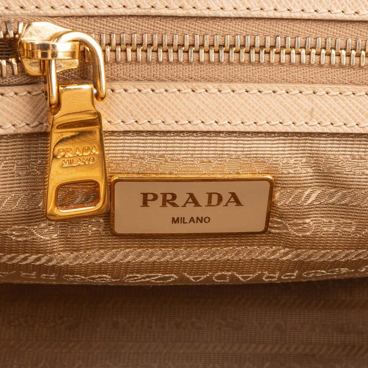 Prada Beige Saffiano Leather Galleria Handbag