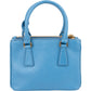 Prada Blue Saffiano Leather Pradasphere Galleria Micro Handbag