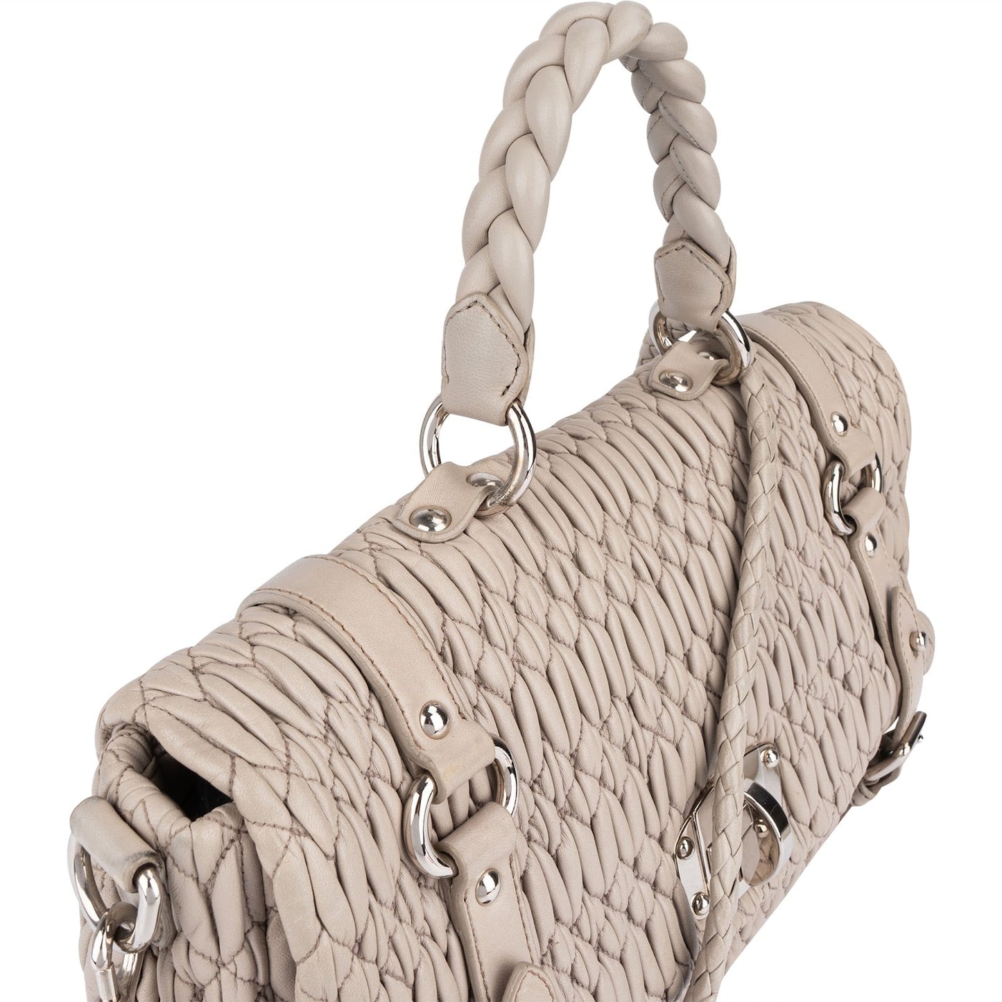 Miu Miu Quilted Leather Coffer Handbag
