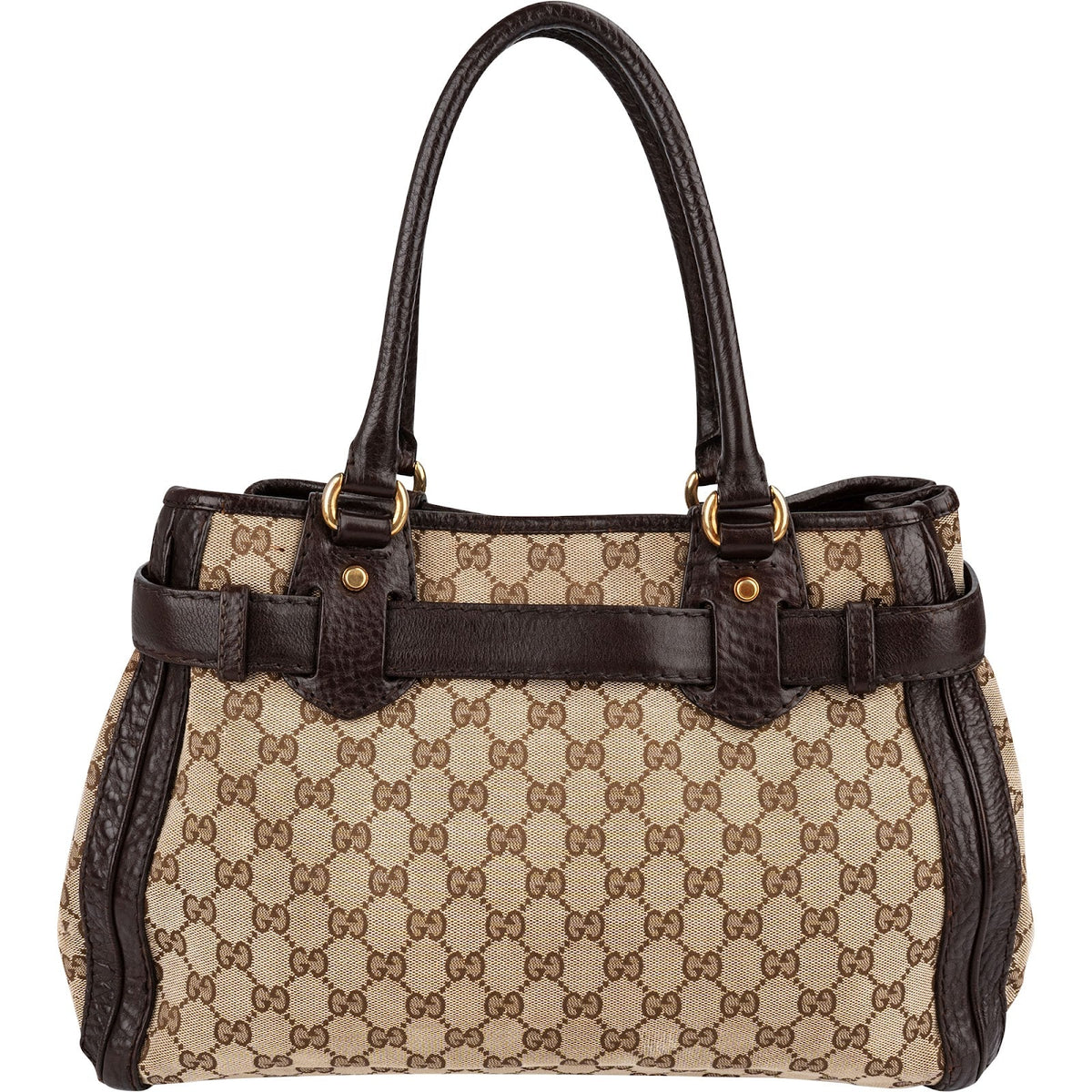 Gucci Monogram GG Canvas Leather Running Handbag