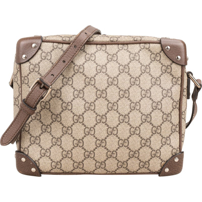 Gucci Monogram GG Supreme Canvas Studded Trunk Crossbody Bag