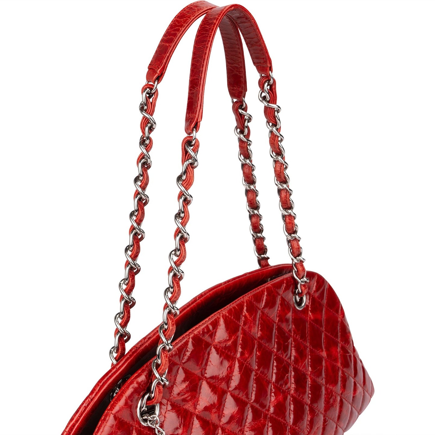 Chanel Quilted Quilted Crinkled Leather Just Mademoiselle Bowling Shoulder Bag