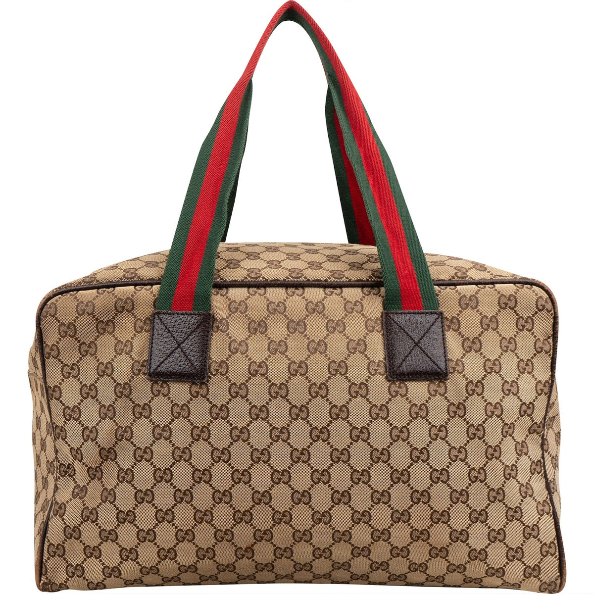 Gucci Monogram GG Canvas Web Boston Handbag