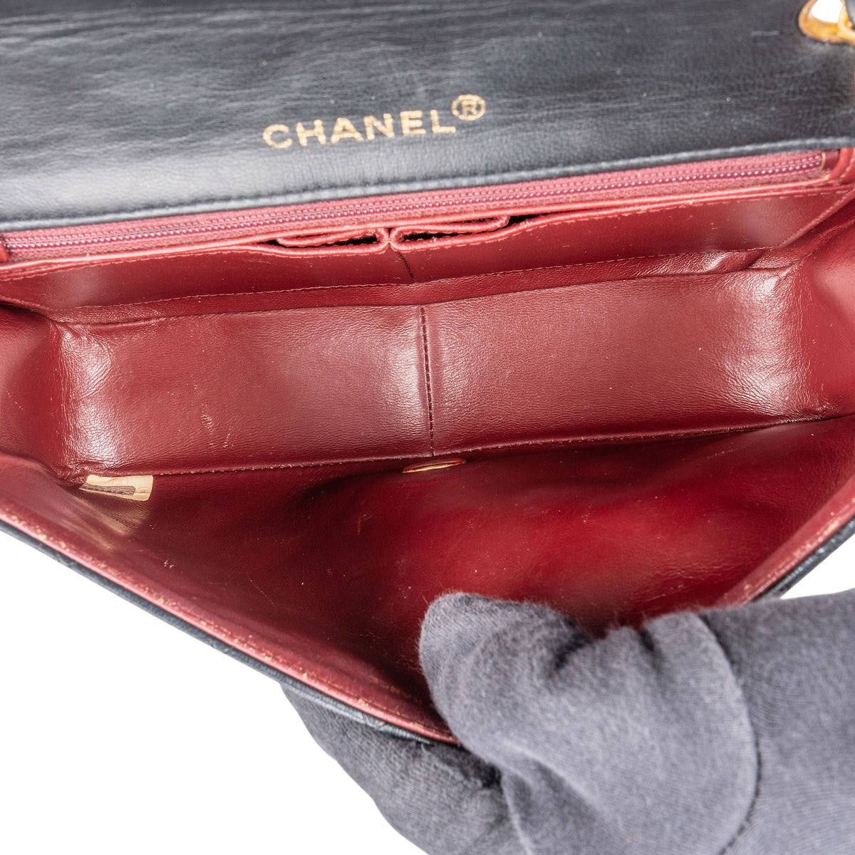 Chanel Quilted Lambskin 24K Gold Single Flap Crossbody Bag