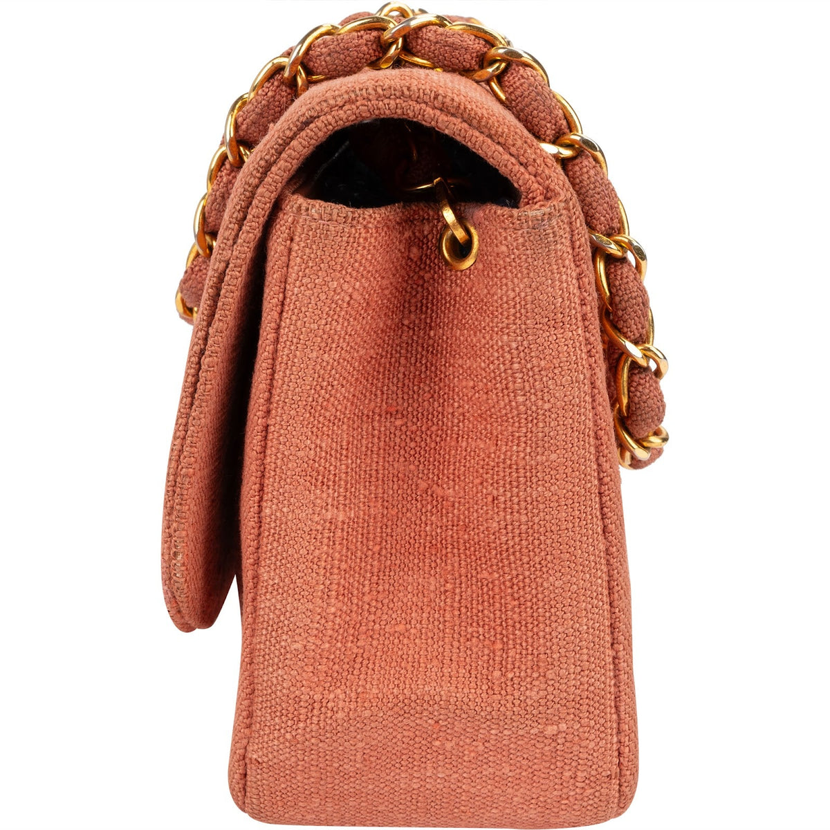 Chanel Quilted Cotton Small Diana 24K Gold Single Flap Crossbody Bag