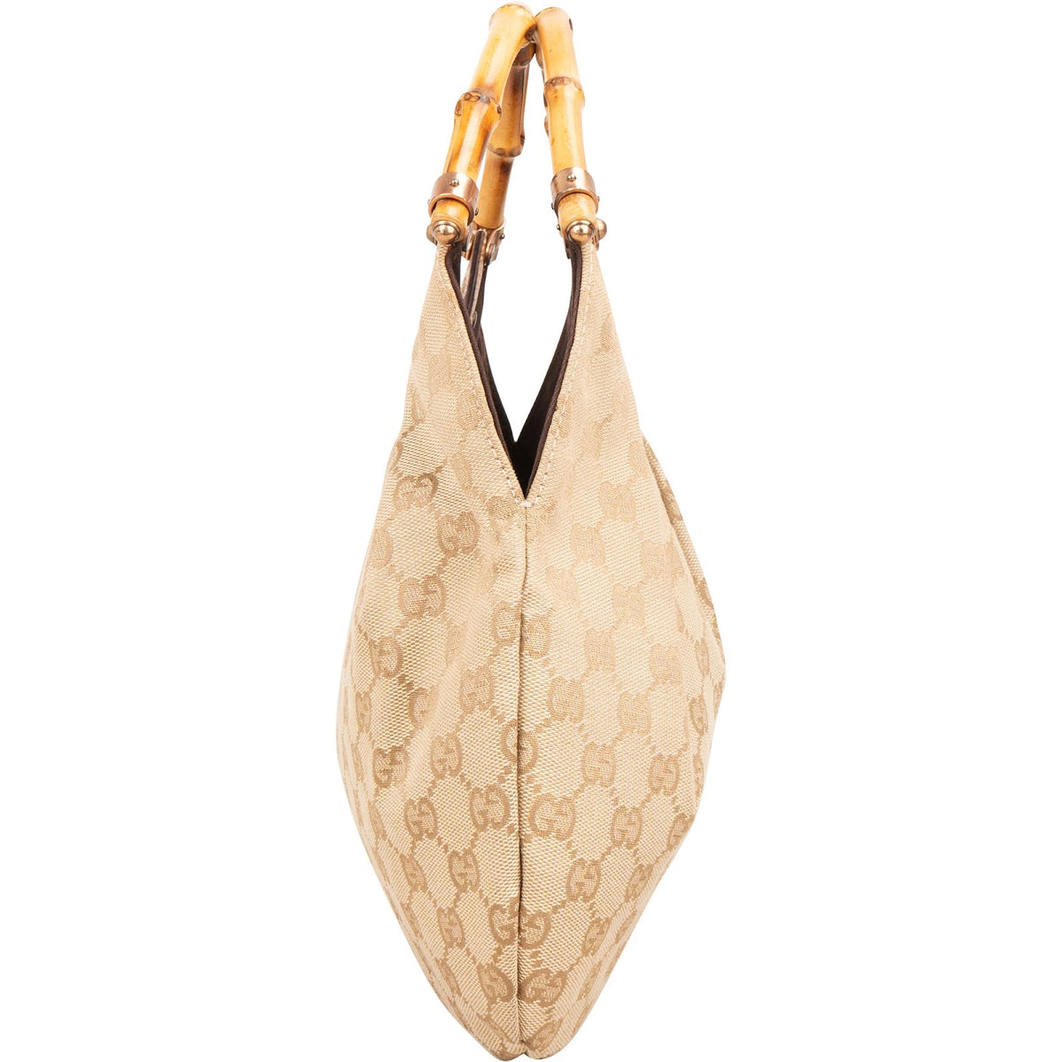 Gucci Monogram GG Canvas Bamboo Handle Handbag