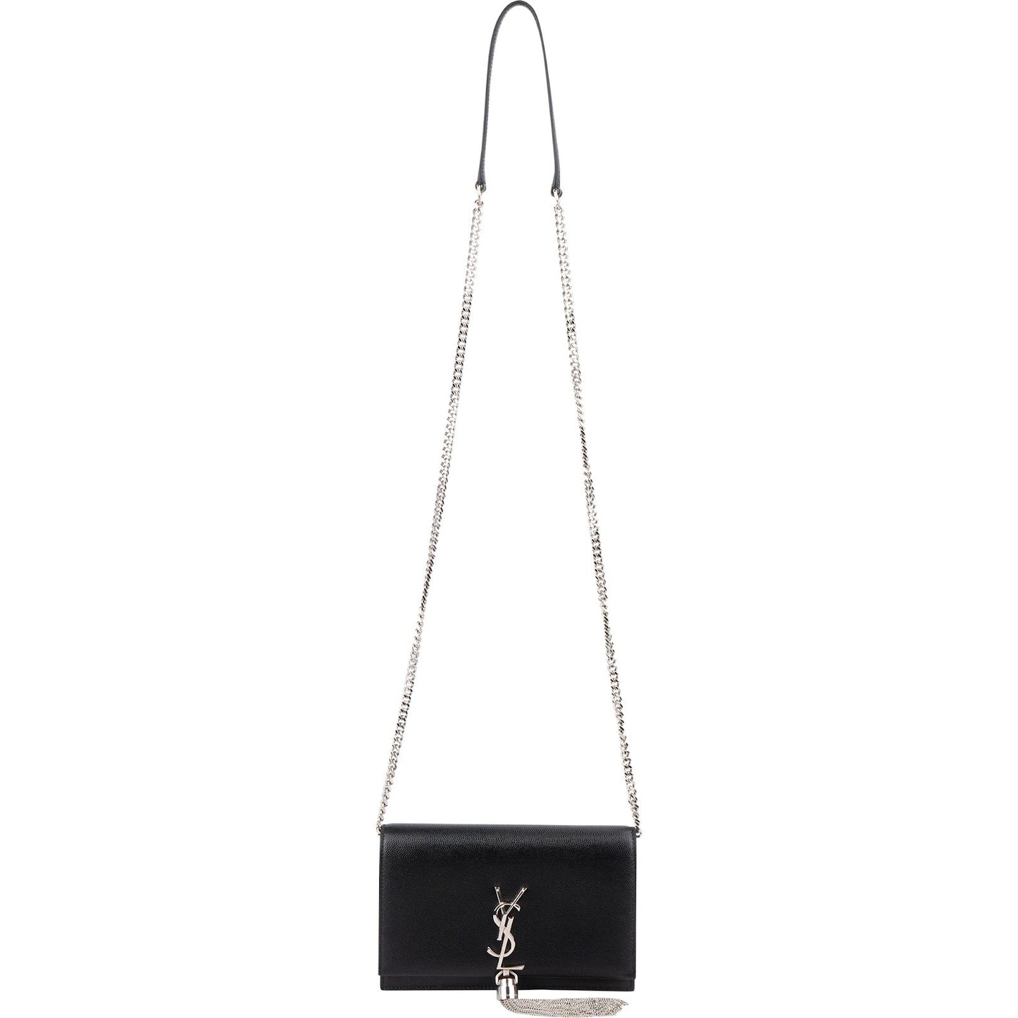 Saint Laurent Grain de Poudre Kate Tassel Wallet On Chain Crossbody Bag