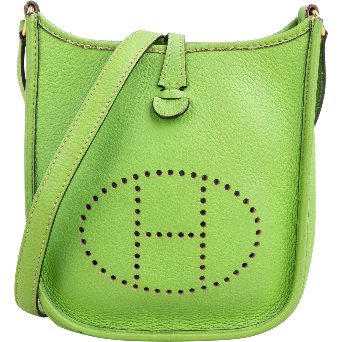 Hermès Vert Clemence Leather Evelyne PM Crossbody Bag
