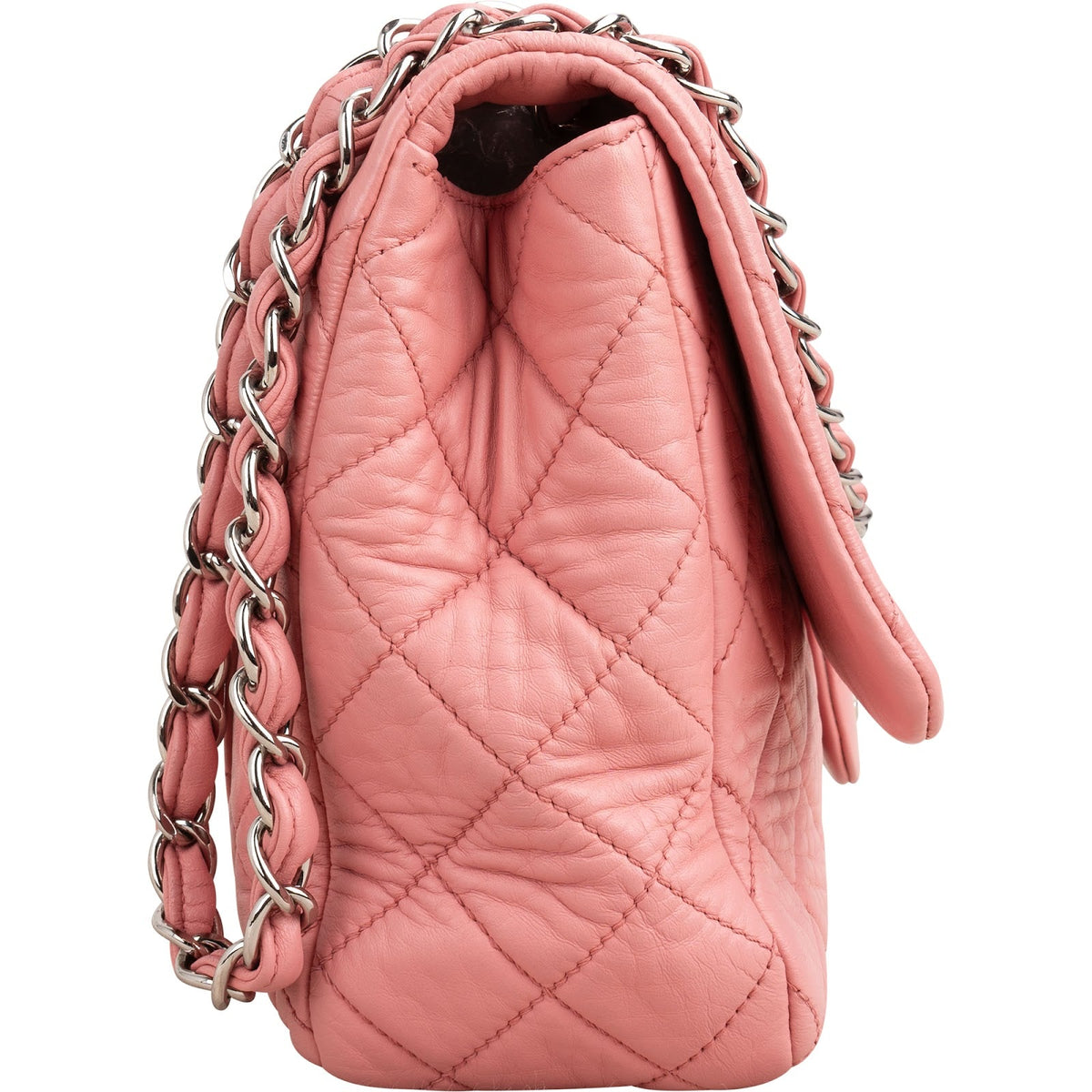 Chanel Quilted Soft Lambskin Palladium Jumbo Single Flap Crossbody Bag