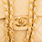 Chanel Quilted Lambskin 24K Medium Gold Double Flap Shoulder Bag