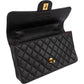 Chanel Quilted Lambskin Top Handle 24K Gold Single Flap Handbag
