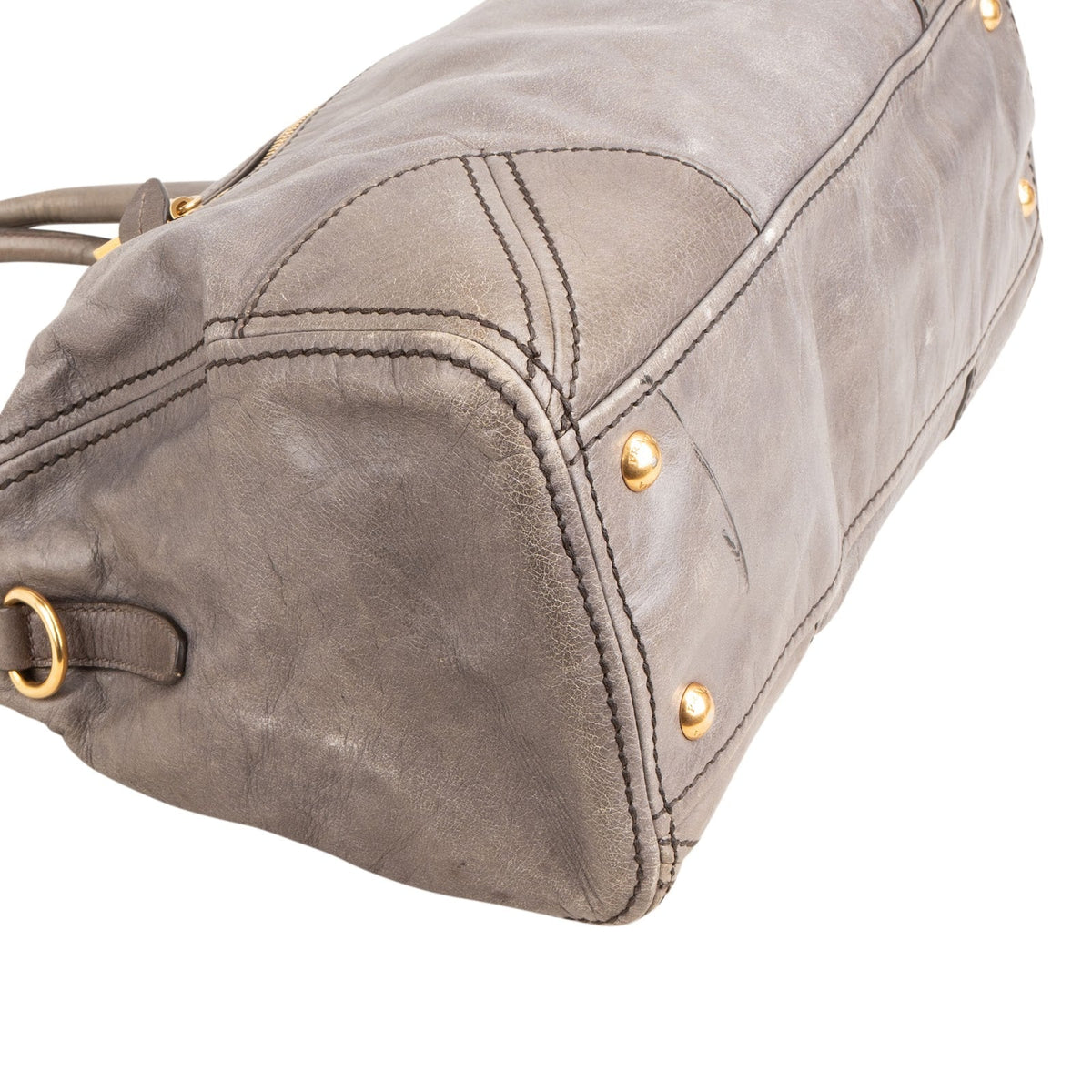 Prada Vitello Shine Leather Bauletto Satchel Handbag