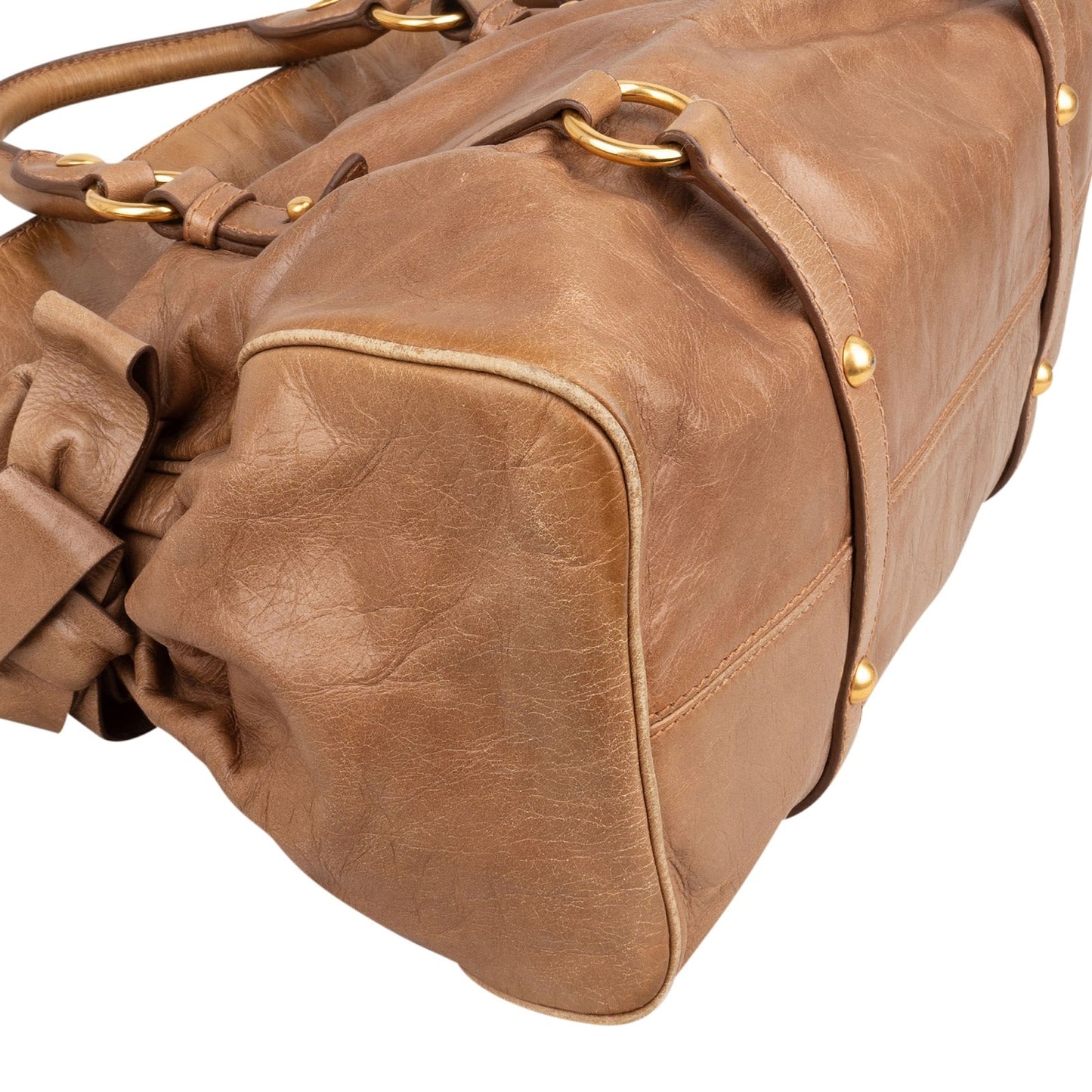 Miu Miu Vitello Lux Leather Bow Bag Handbag