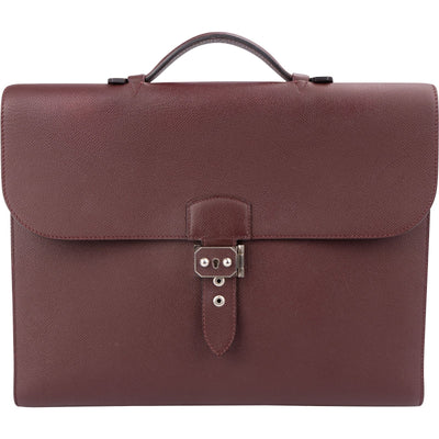 Hermès Rouge H Epsom Leather Sac à Dépêches 38 Handbag