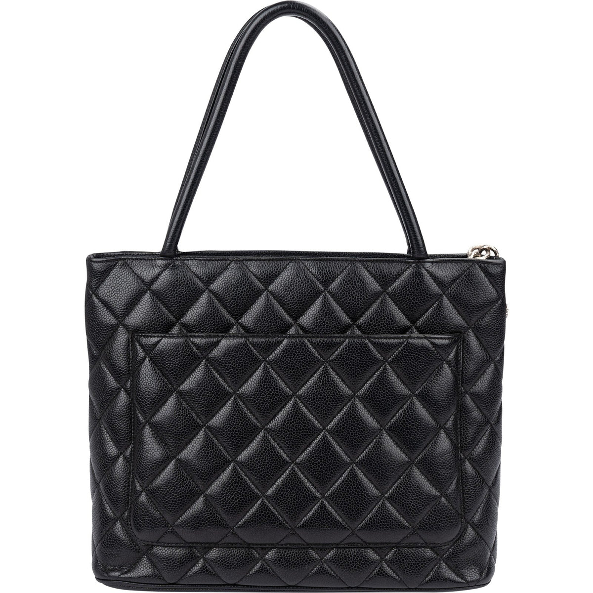 Chanel Quilted Caviar Leather Medallion CC Tote Handbag