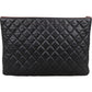 Chanel Black Quilted Caviar Leather CC Clutch