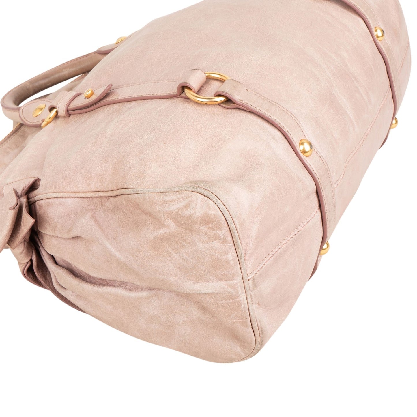 Miu Miu Vitello Lux Leather Bow Satchel Handbag