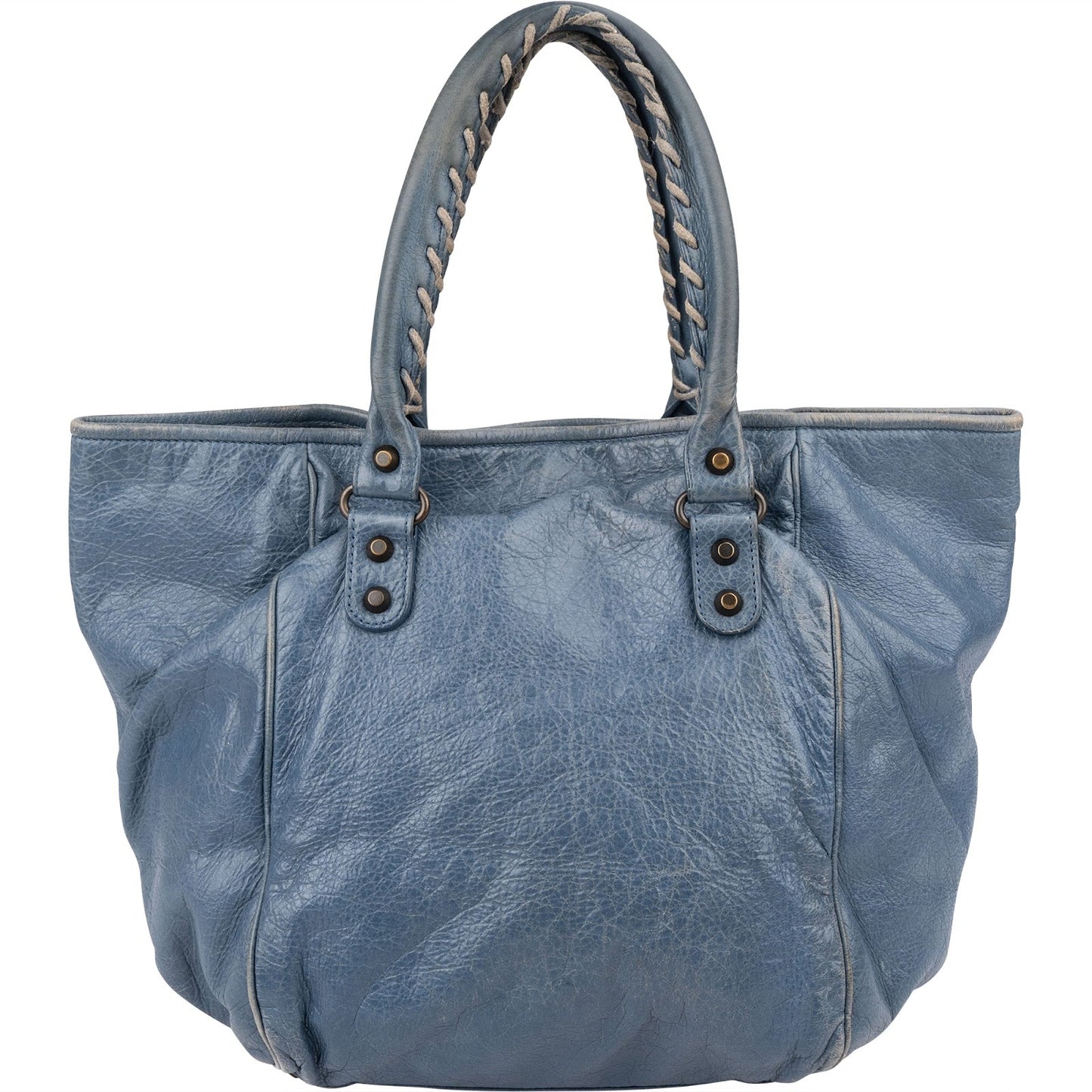 Balenciaga Blue Leather The Work City Tote Shoulder Bag