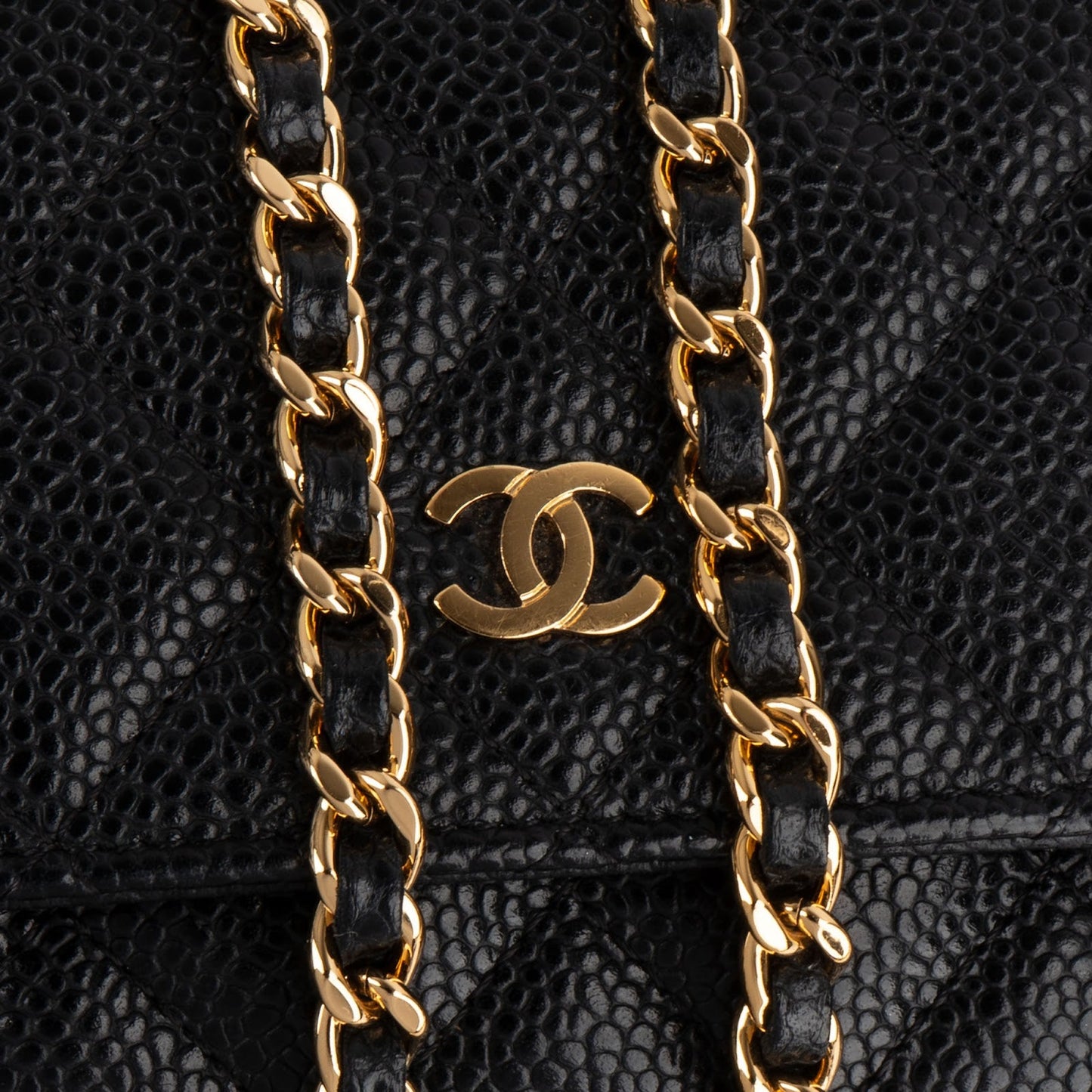 Chanel Quilted Caviar Leather Wallet on Chain Crossbody Bag
