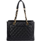 Chanel Quilted Caviar Leather Grand Shopping Tote Shoulder Bag