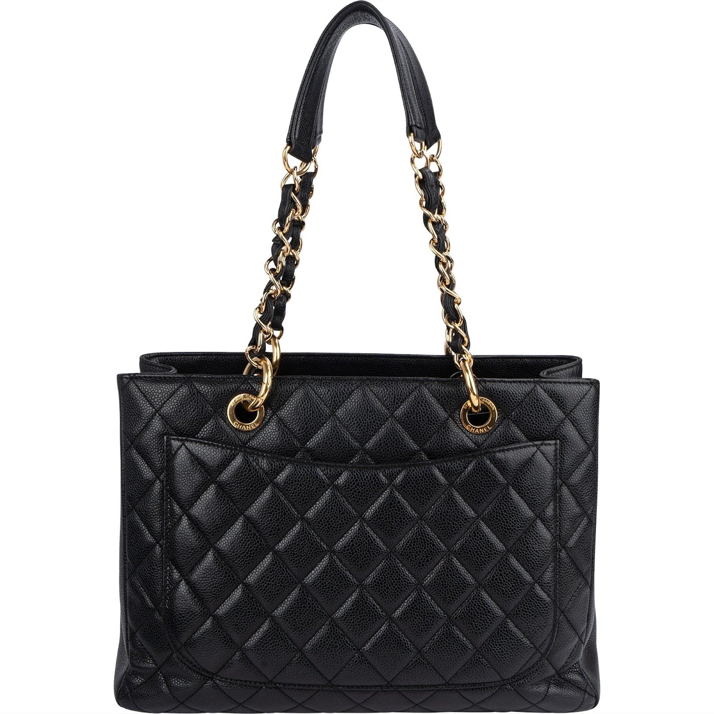 Chanel Quilted Caviar Leather Grand Shopping Tote Shoulder Bag