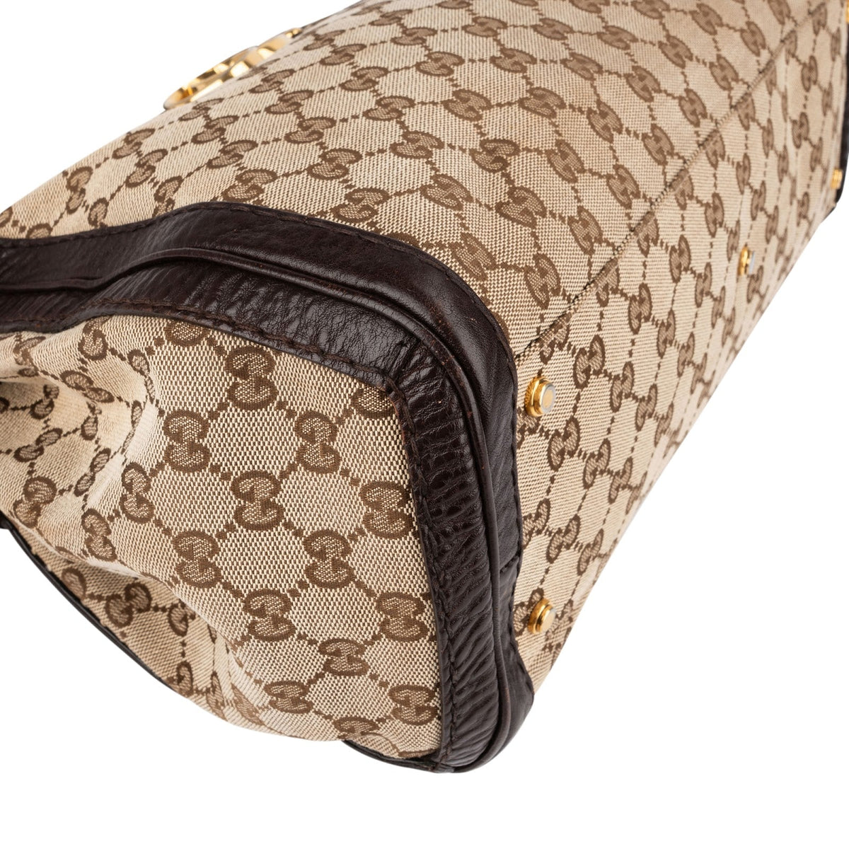Gucci Monogram GG Canvas Leather Running Handbag