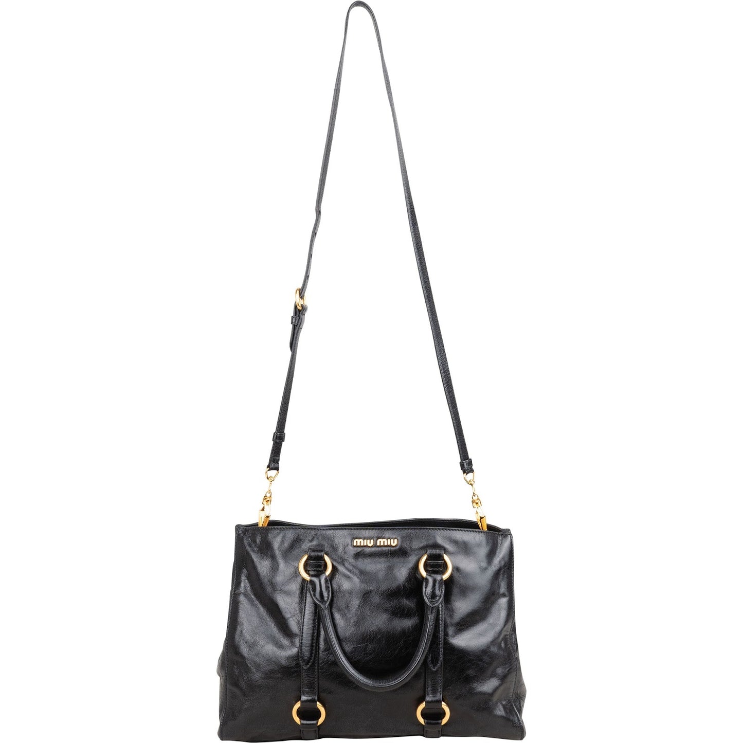 Miu Miu Vitello Lux Leather City Handbag
