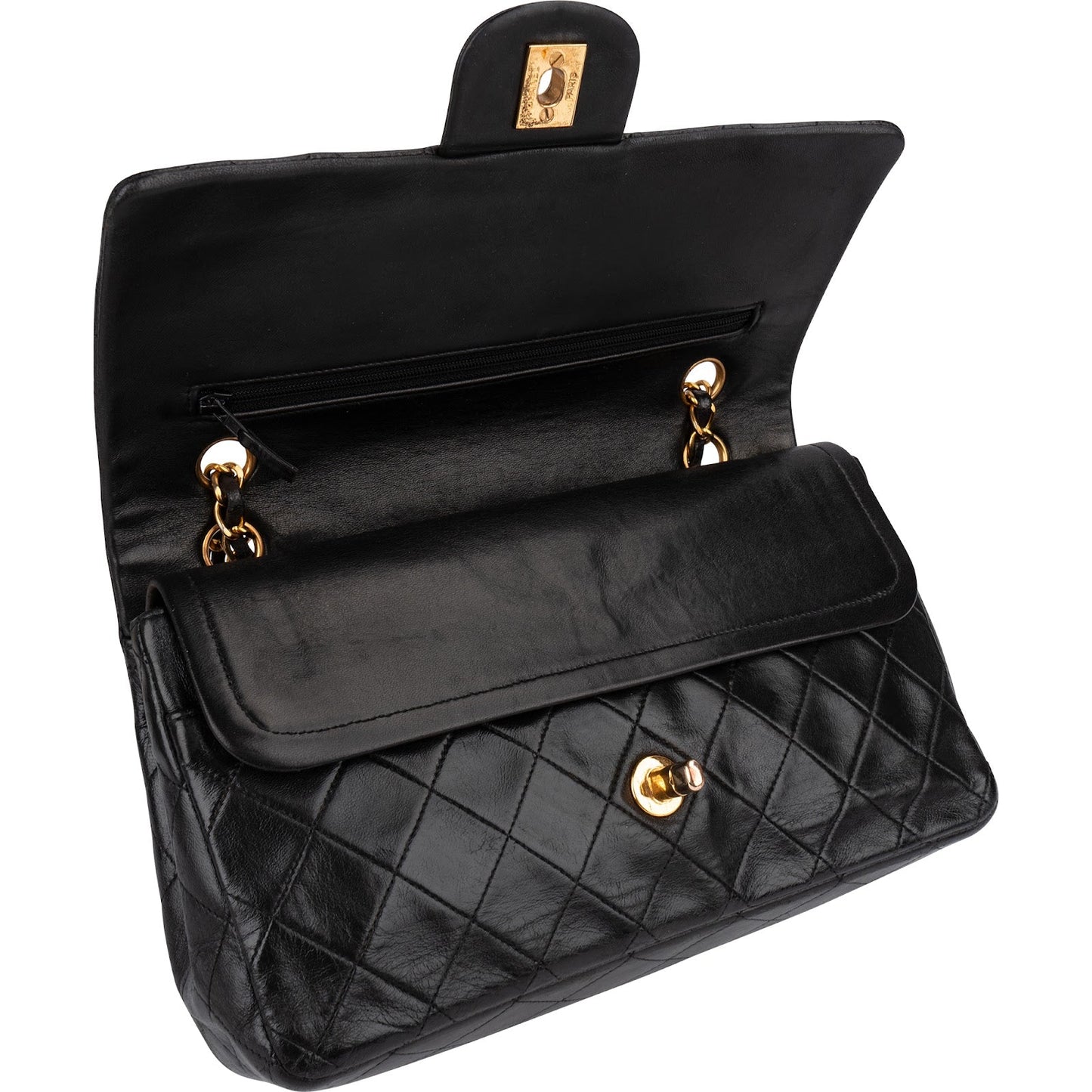 Chanel Quilted Lambskin 24K Gold Medium Double Flap Shoulder Bag