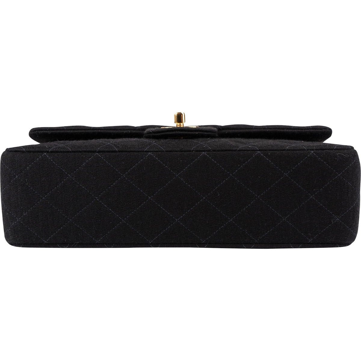 Chanel Quilted Jersey 24K Gold Medium Double Flap Crossbody Bag